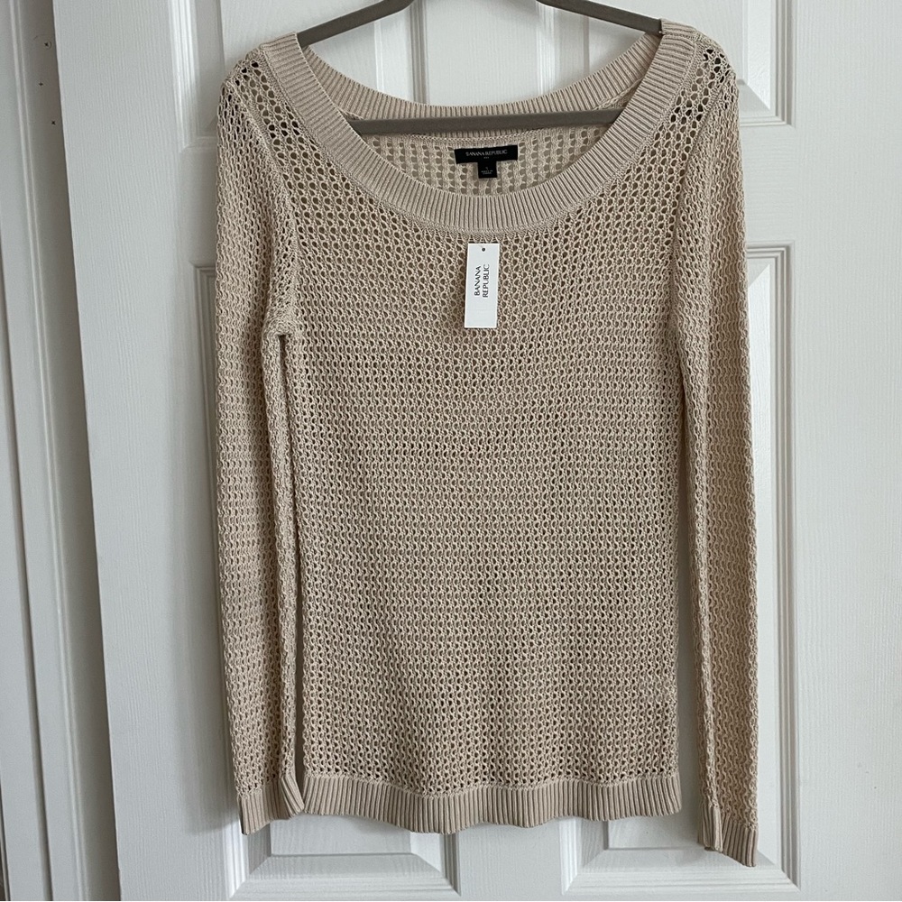 Banana Republic NWT cream loose-knit off-shoulder sweater, size S